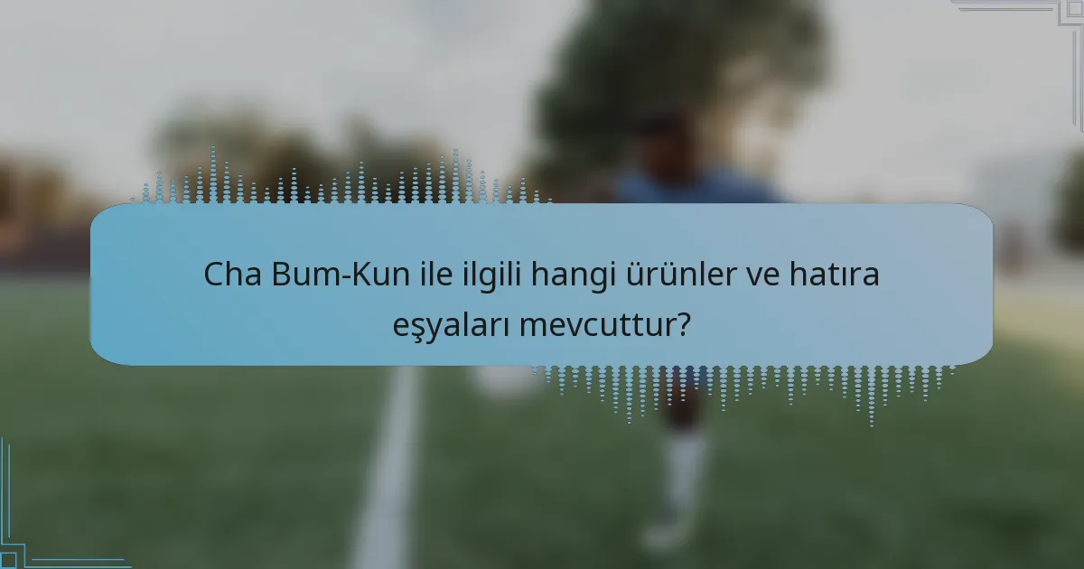 Cha Bum-Kun ile ilgili hangi ürünler ve hatıra eşyaları mevcuttur?