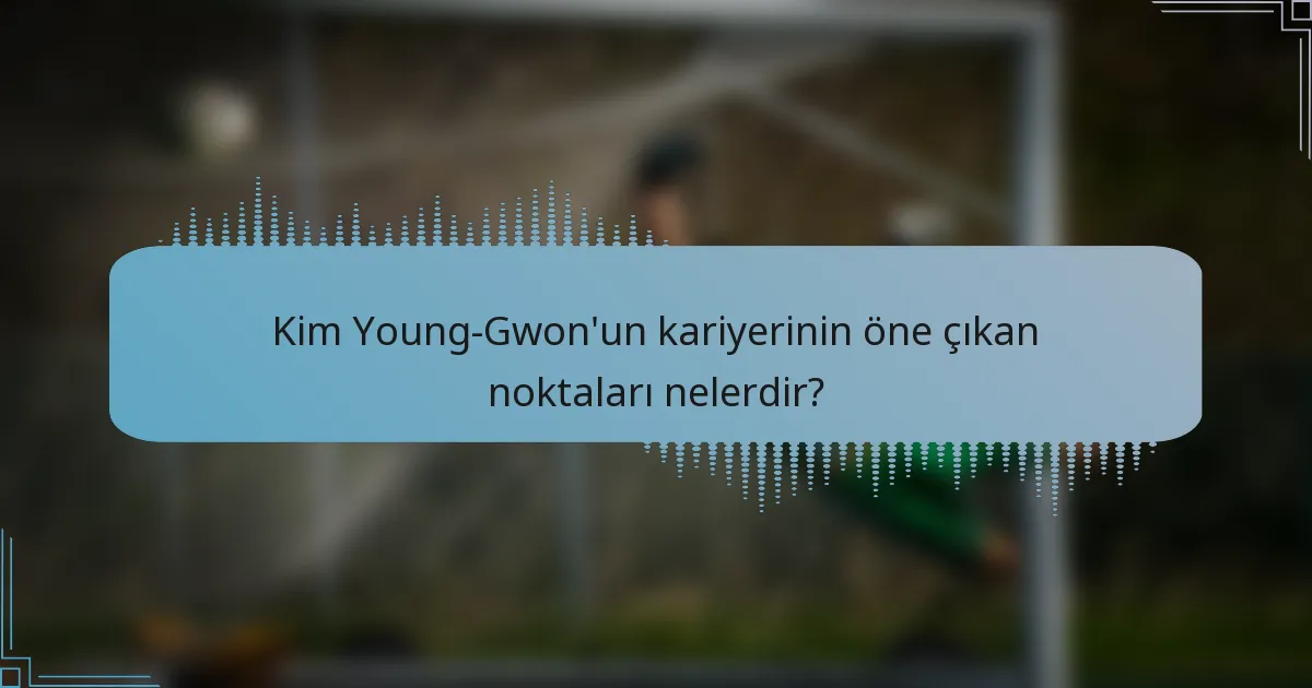 Kim Young-Gwon'un kariyerinin öne çıkan noktaları nelerdir?