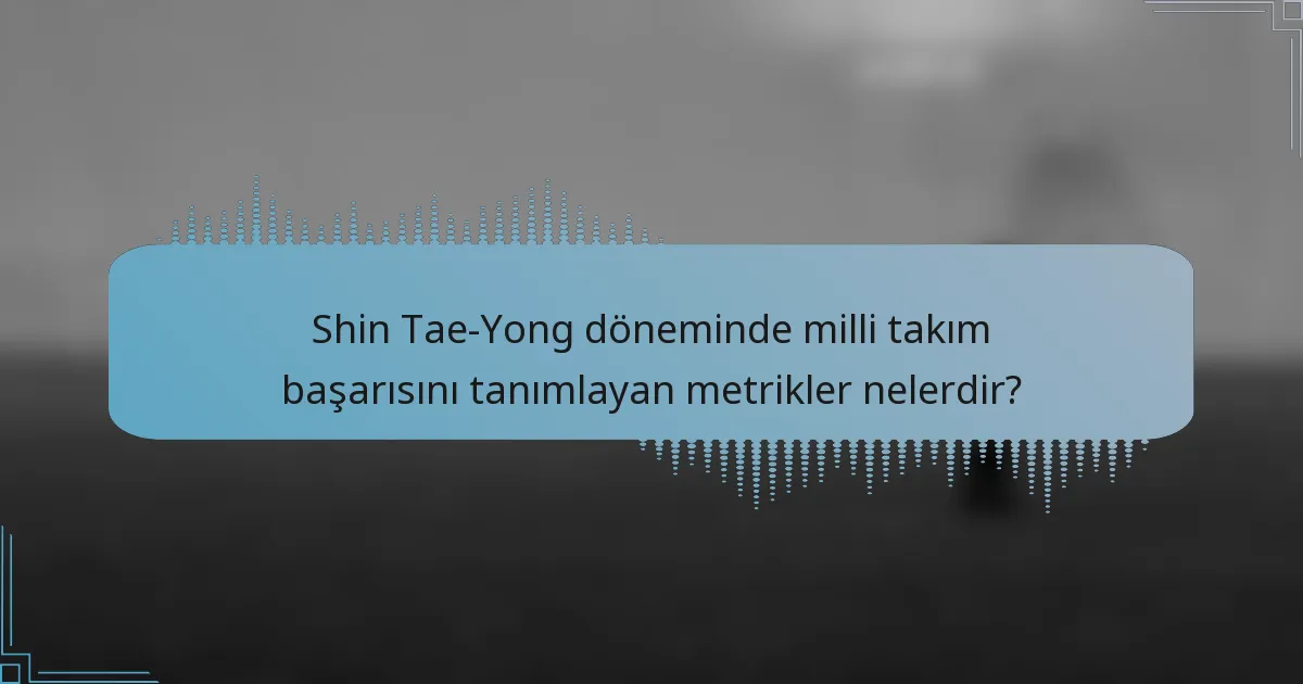 Shin Tae-Yong döneminde milli takım başarısını tanımlayan metrikler nelerdir?