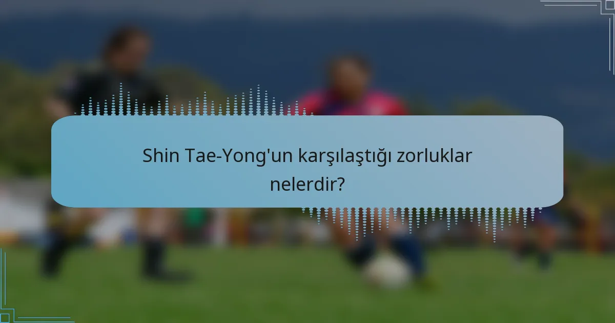 Shin Tae-Yong'un karşılaştığı zorluklar nelerdir?